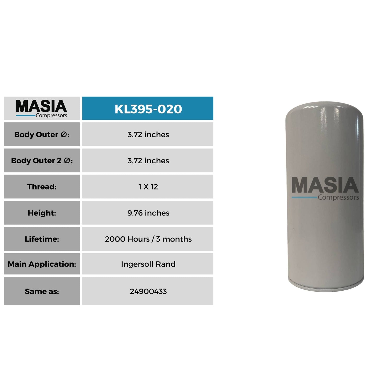 Filtro De Aceite Ingersoll Rand 24900433