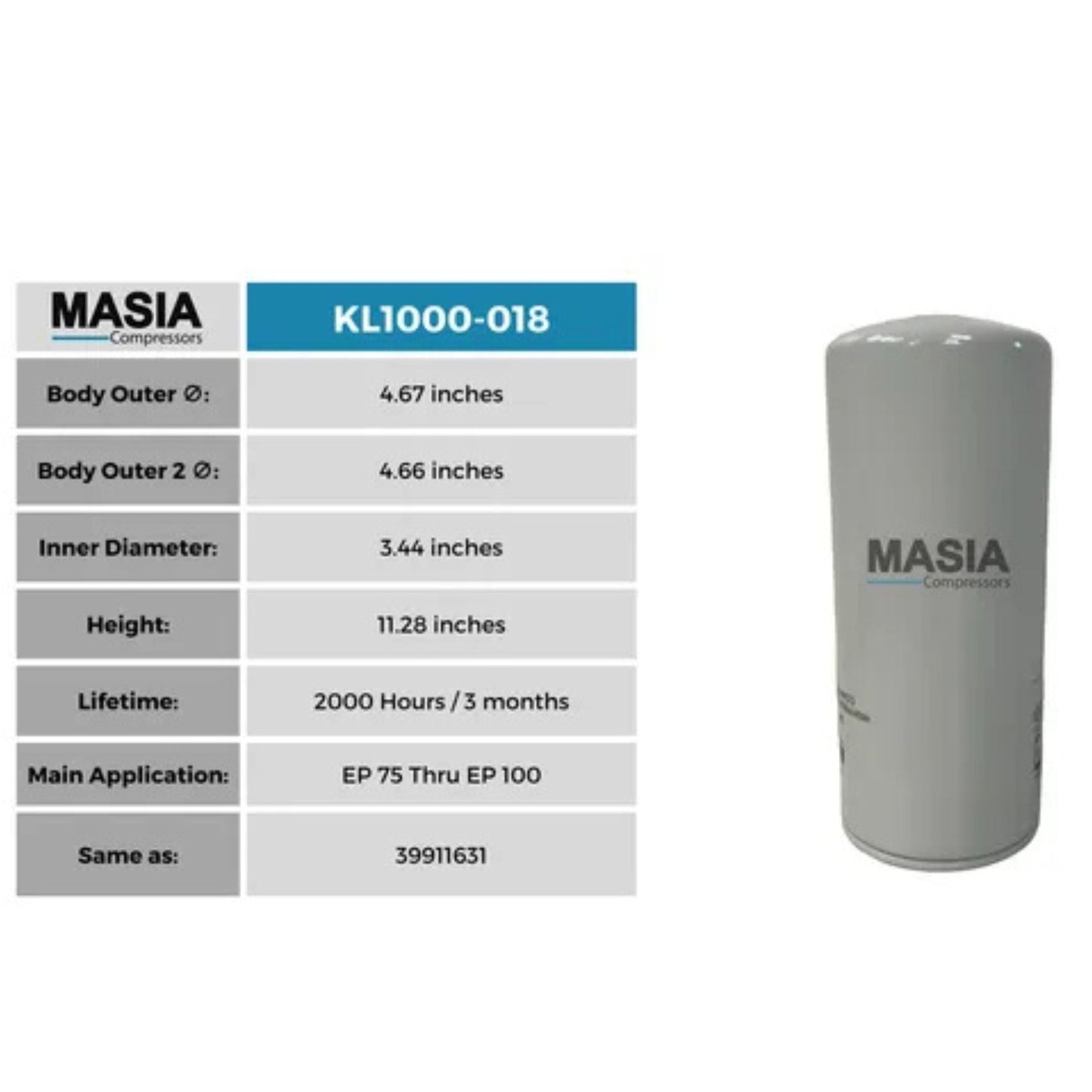 Filtro De Aceite Compair 262078