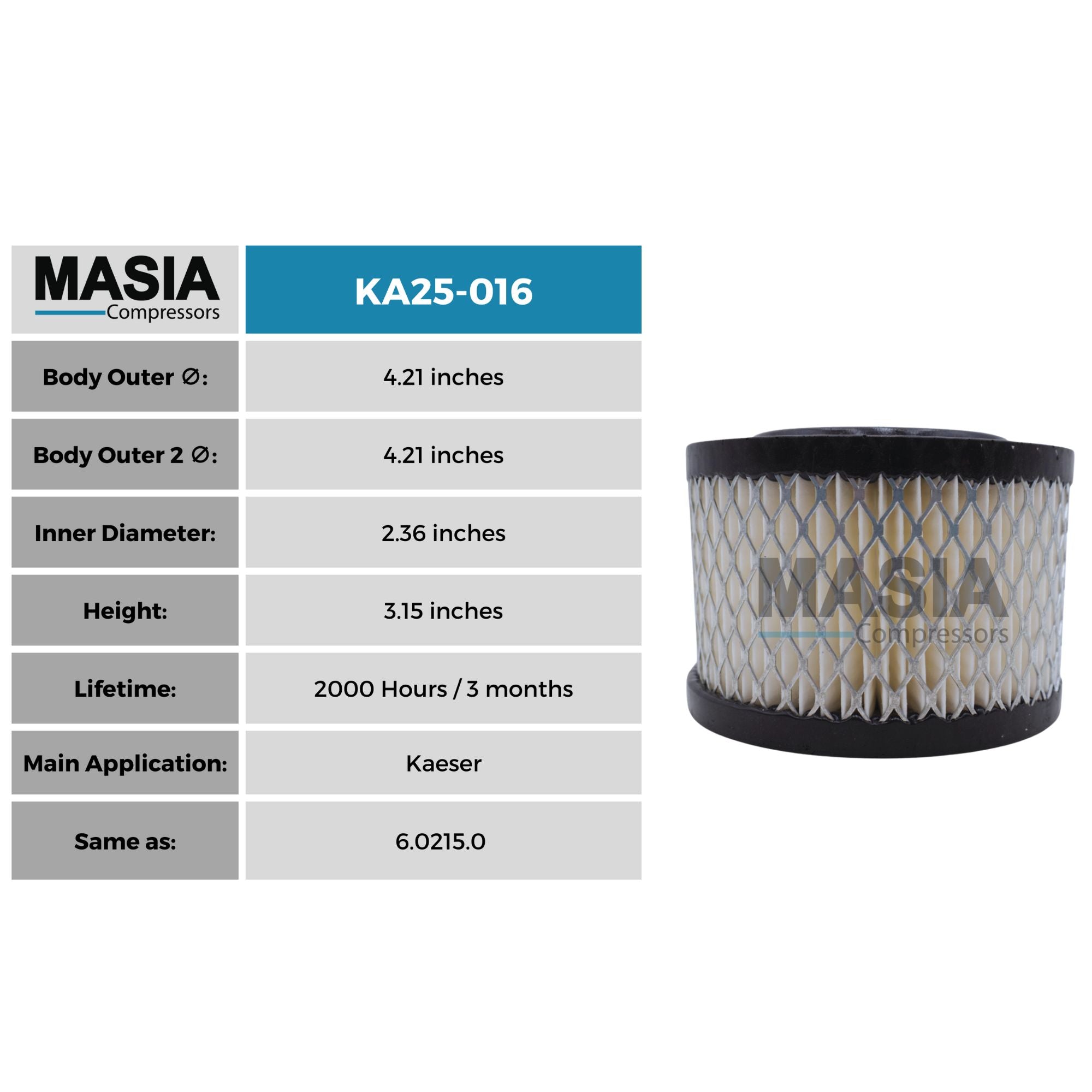 Filtro De Aire Bauer/Rotorcomp R-2595