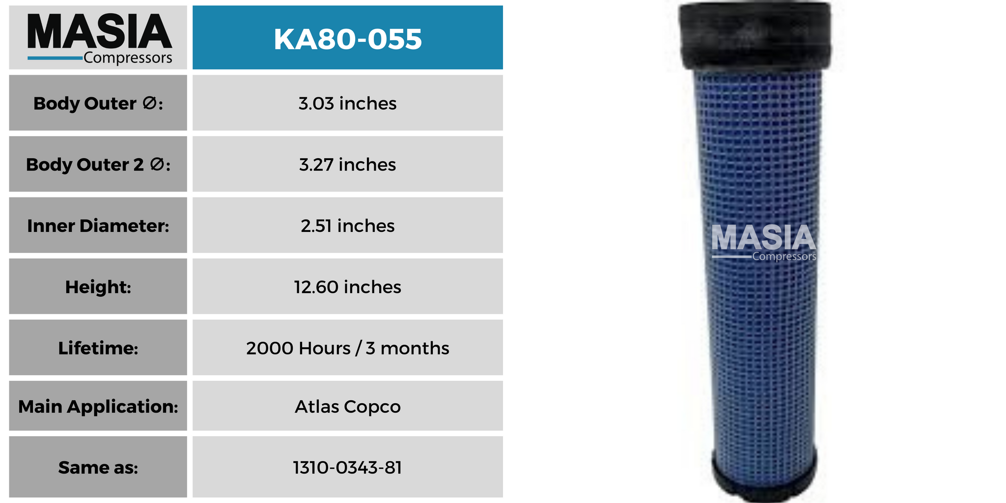 Filtro De Aire Para Compresor Doosan Oem-35393651