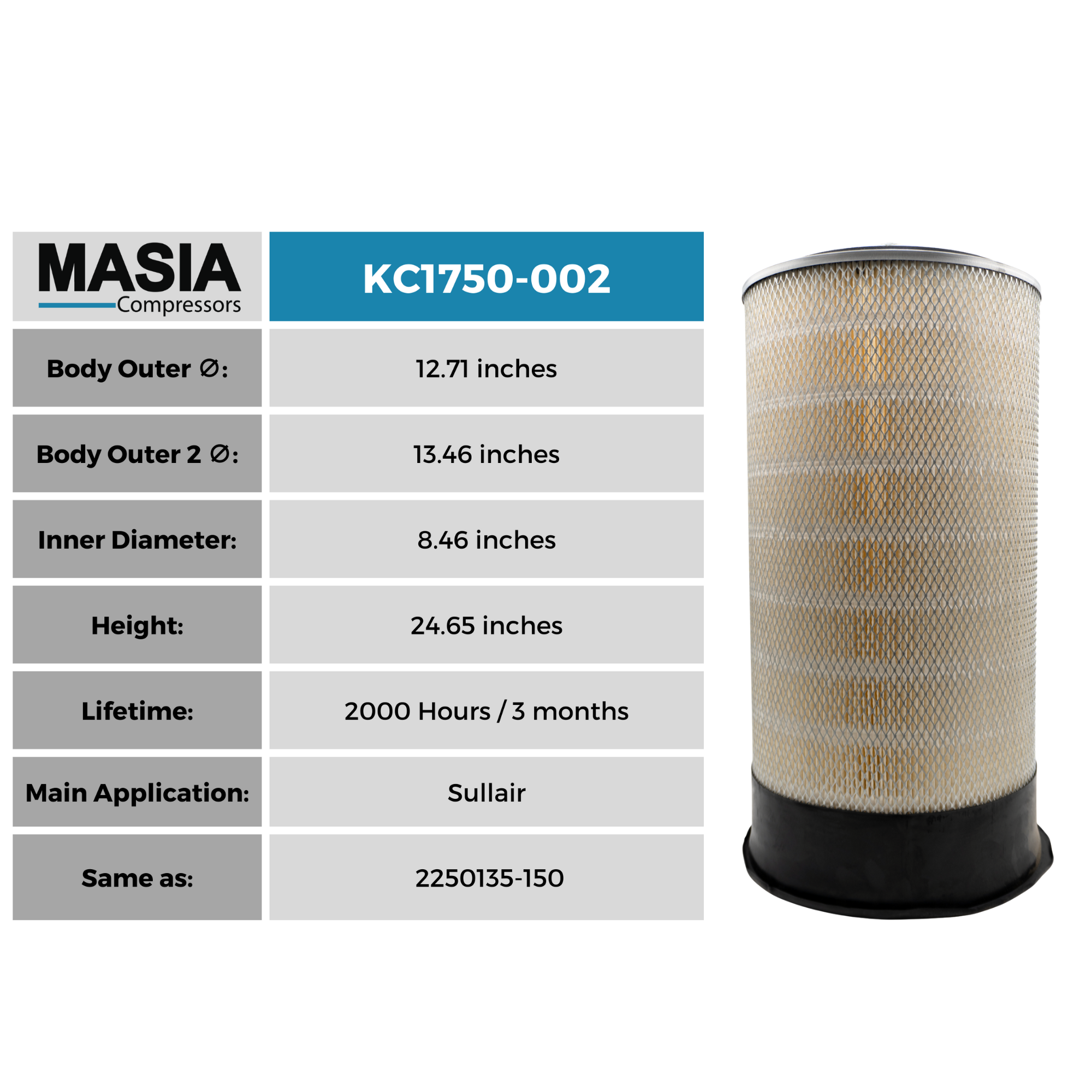 Filtro De Aire Compair 62-96-777