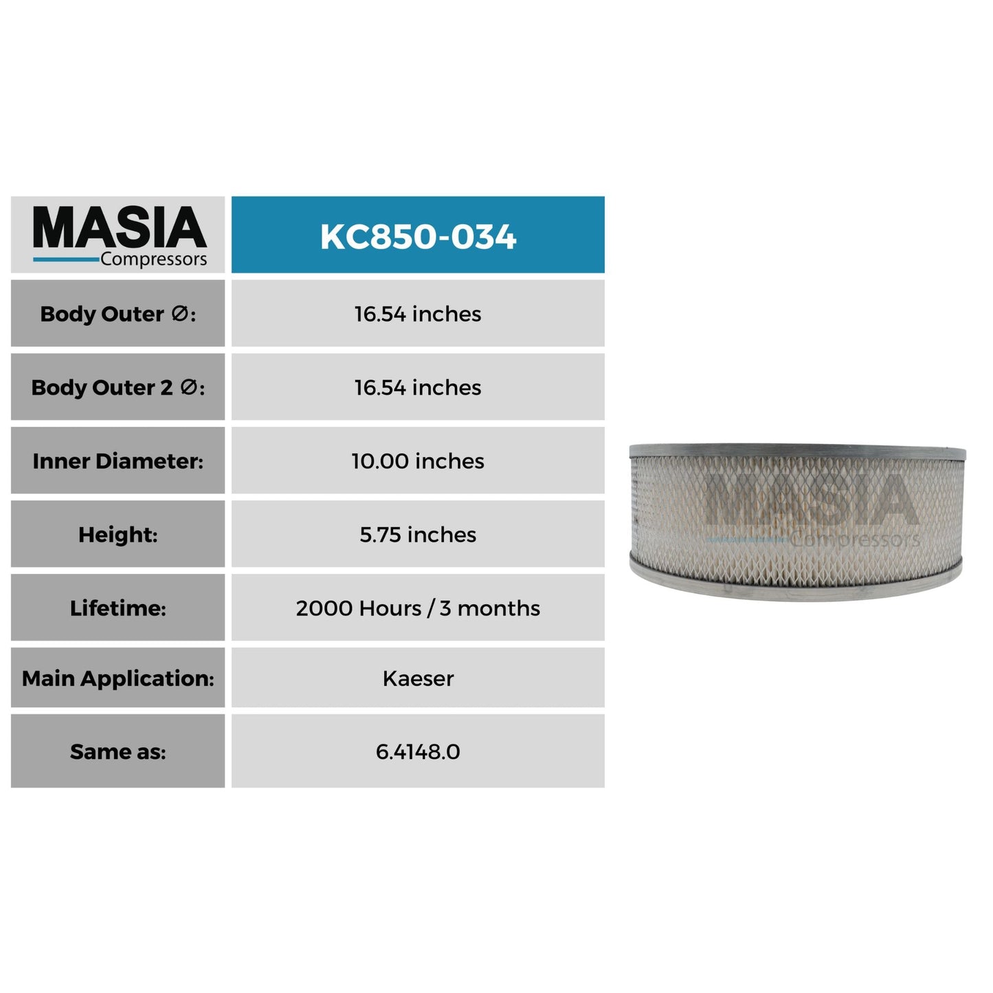 Filtro De Aire Keltec Technolab KC850-034