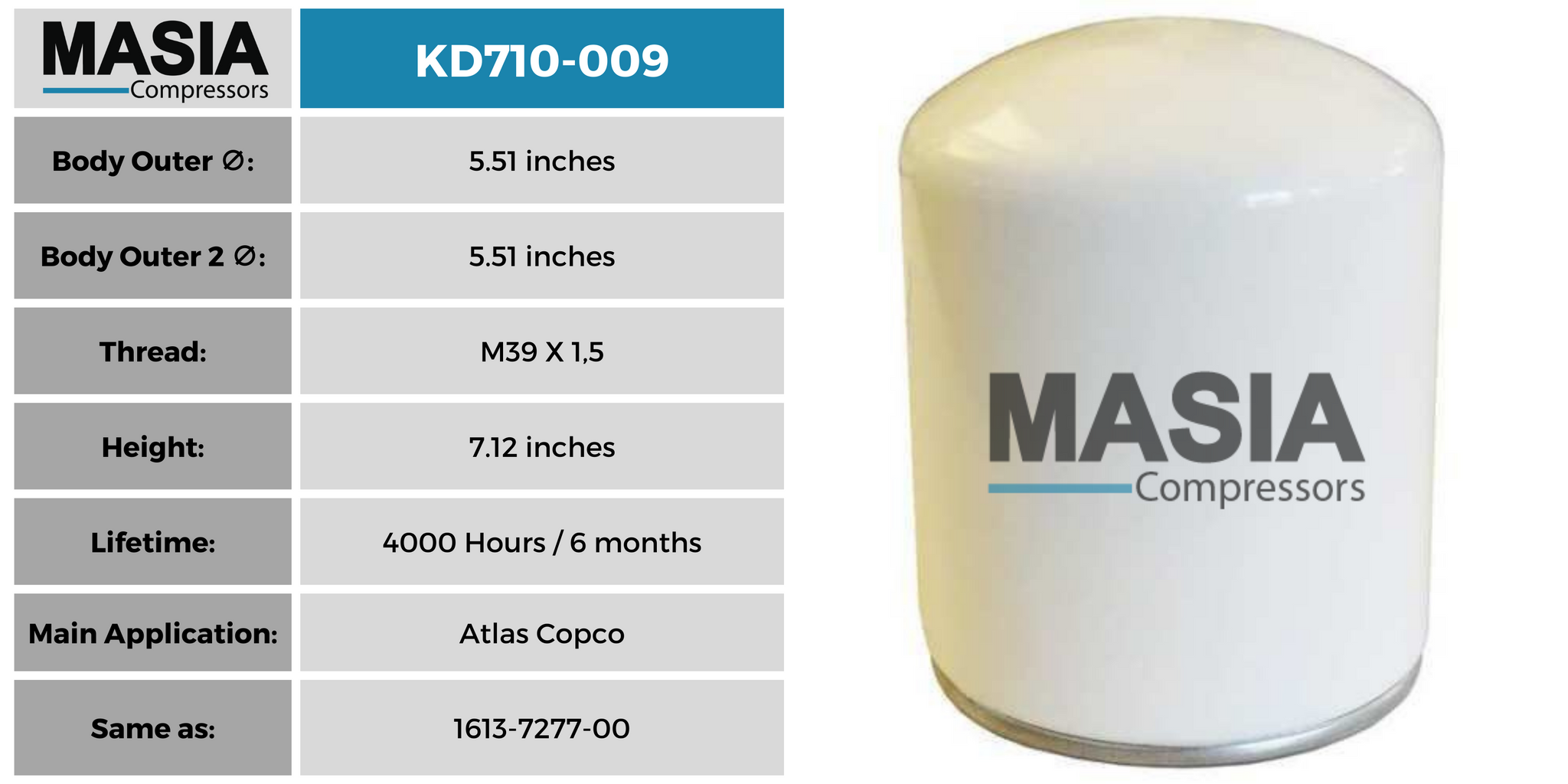 Filtro Separador Atlas Copco 2903-1011-00