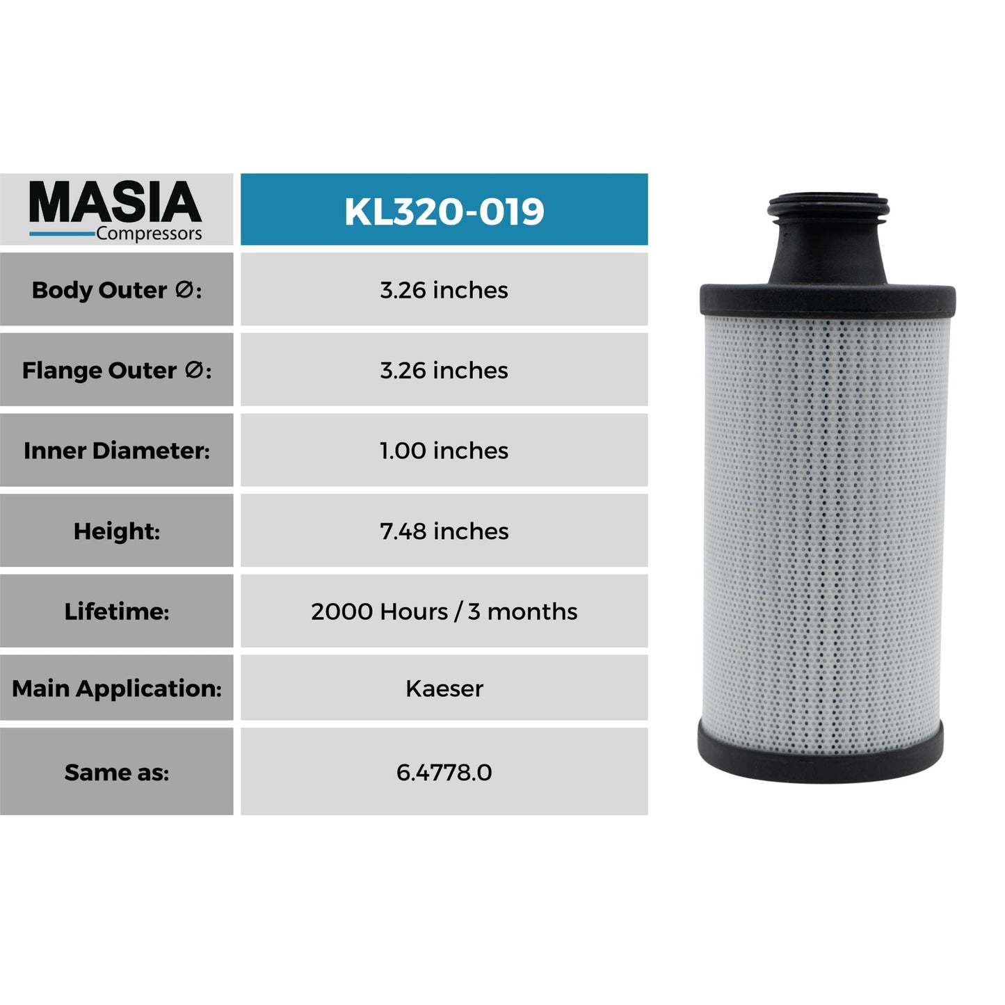 Filtro De Aceite Kaeser 6.4778.0