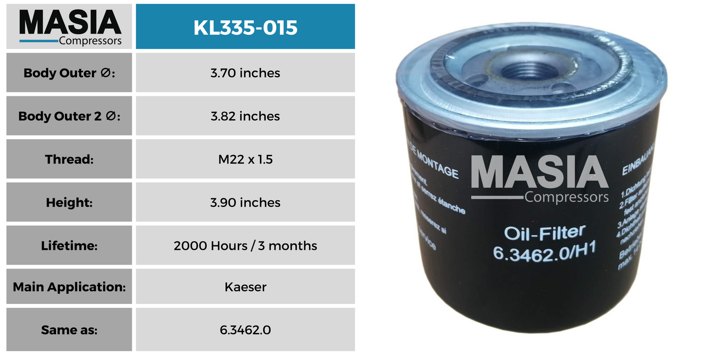 Filtro De Aceite Kaeser 6.3462.0