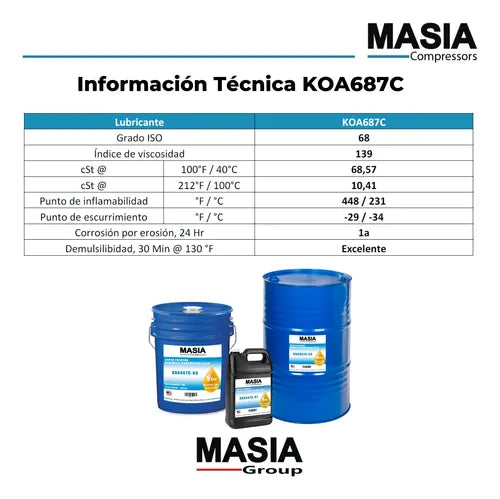 Lubricante Atlas Copco Paroil S 68 1604-7136-00 55-gal
