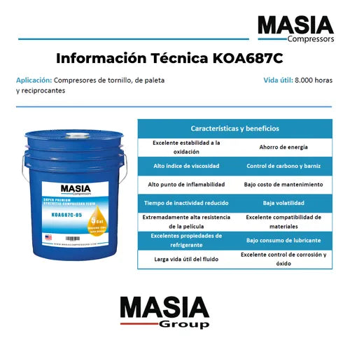 Lubricante Atlas Copco Paroil S 68 1604-7136-00 55-gal