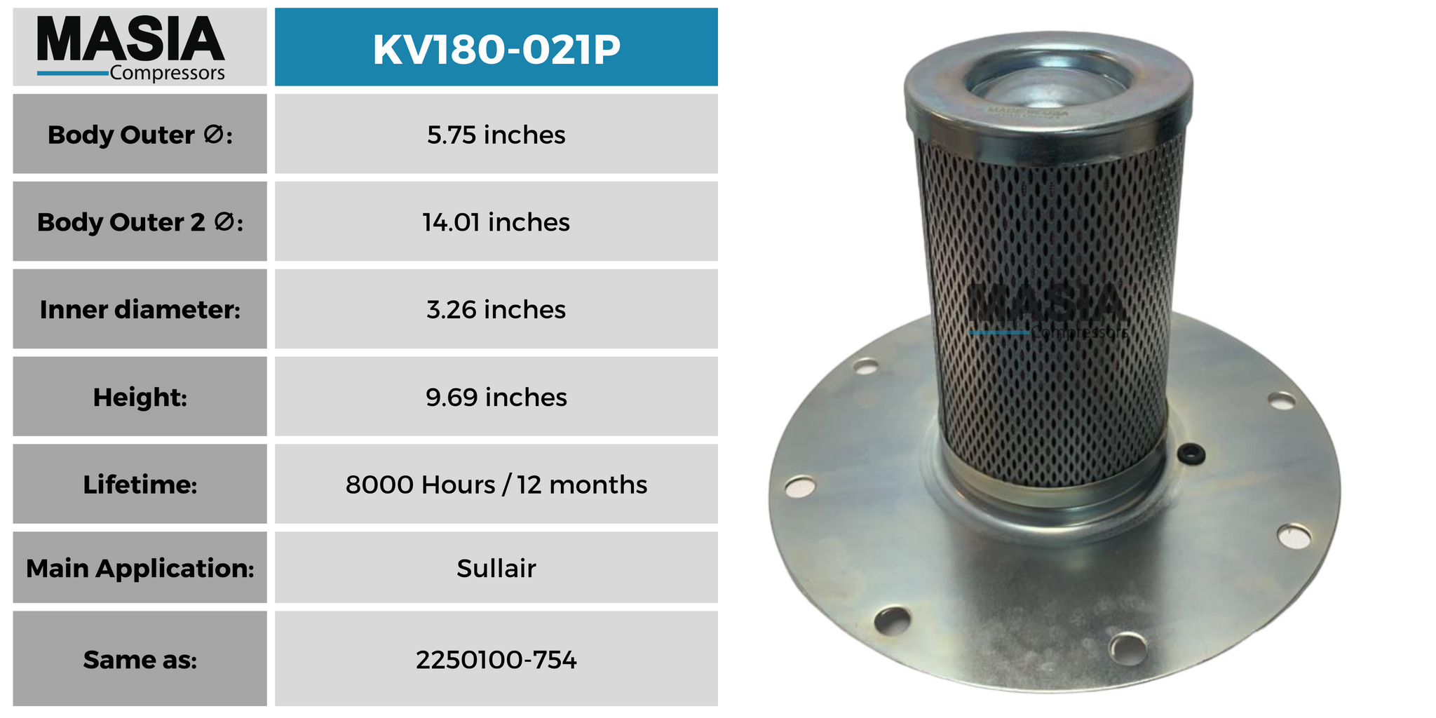 Filtro Separador Keltec Technolab KV180-021P