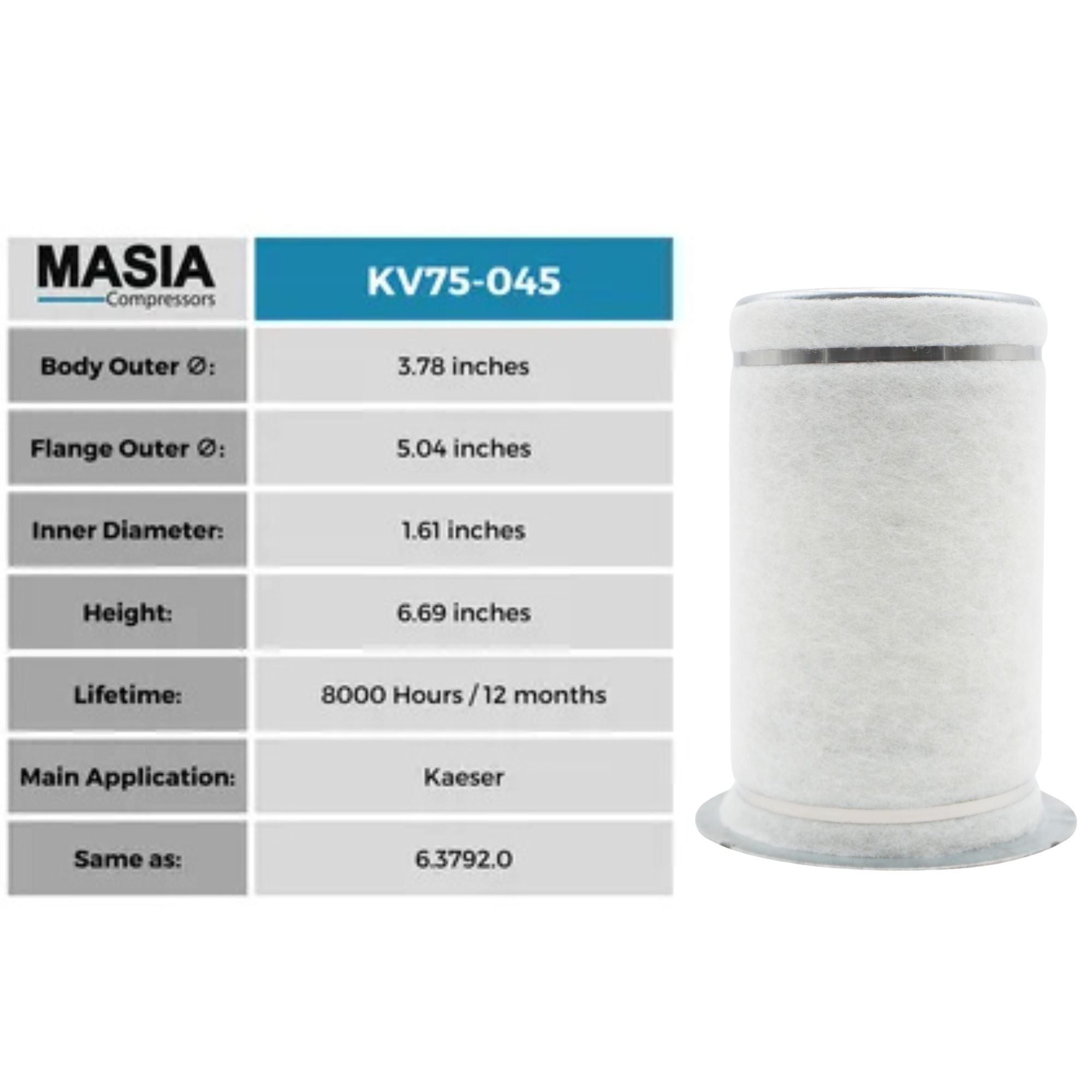 Filtro Separador Kaeser 6.3792.0