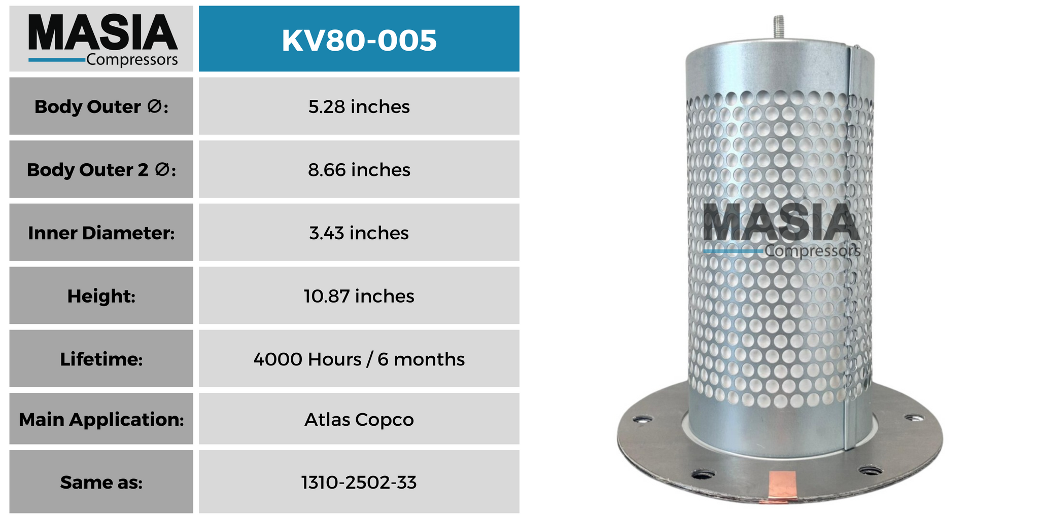 Filtro separador MV80-005.