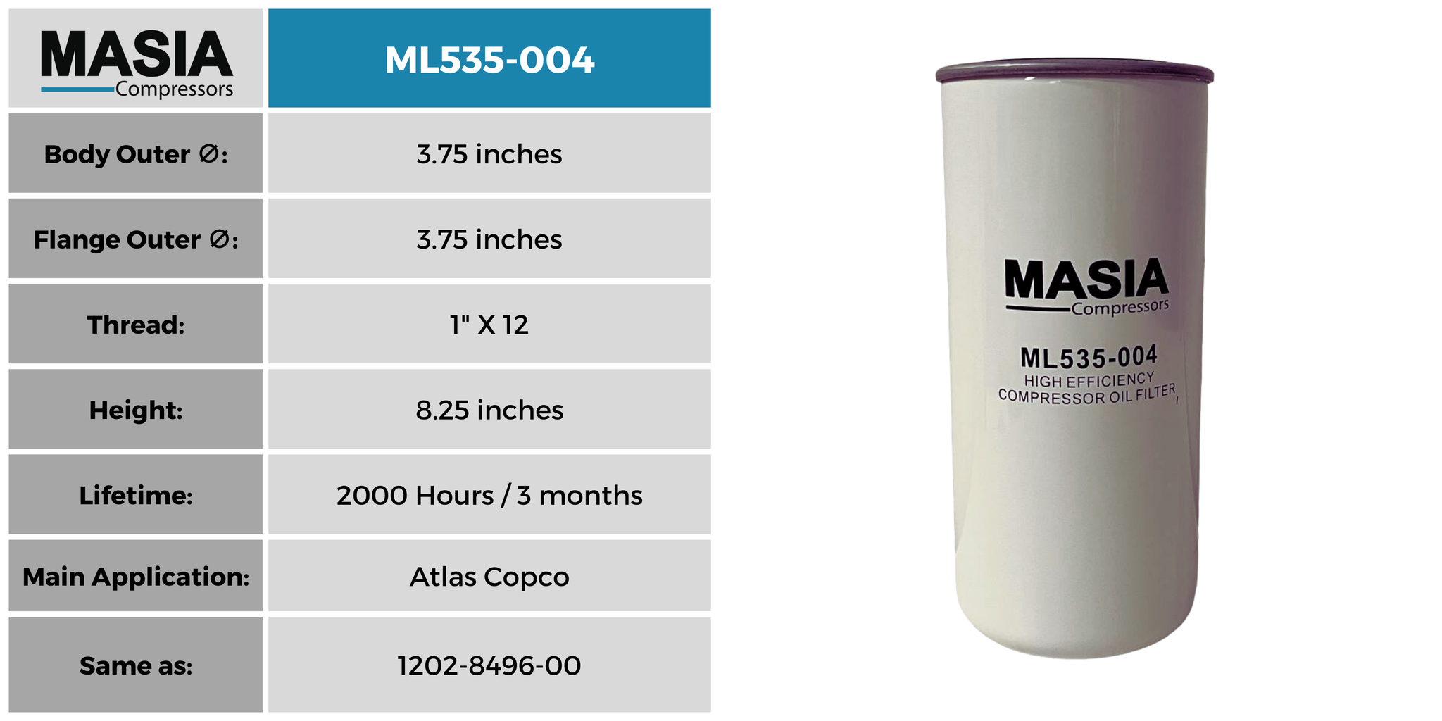 Filtro De Aceite Sullair 68521500