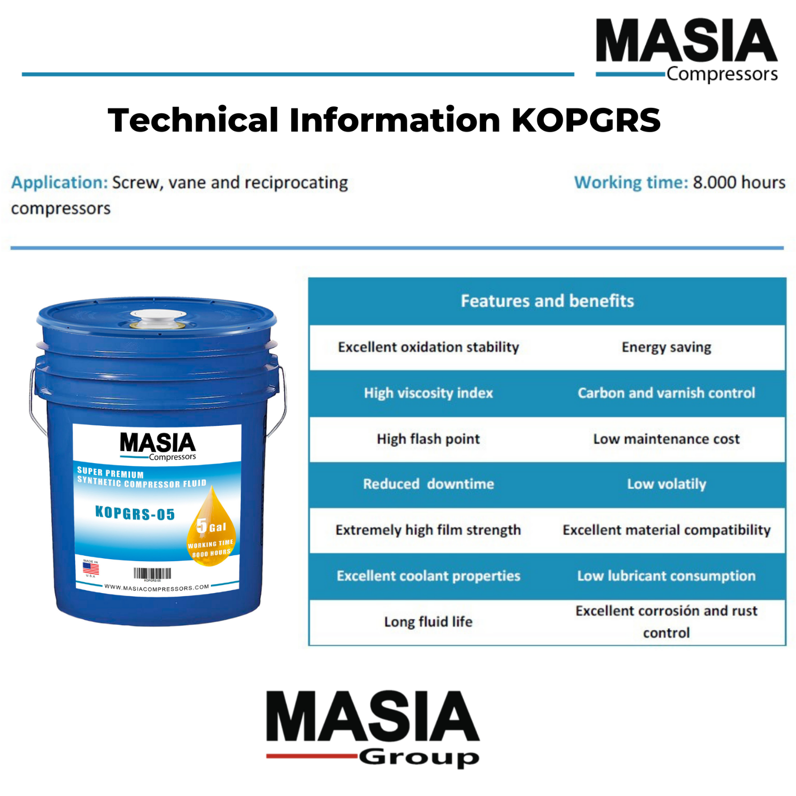 Aceite Atlas Copco Ga 8k 05 Base Pao Cubeta 5 Galones