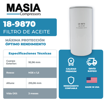 2605539870 Filtro de Aceite Compatible con Fs Curtis