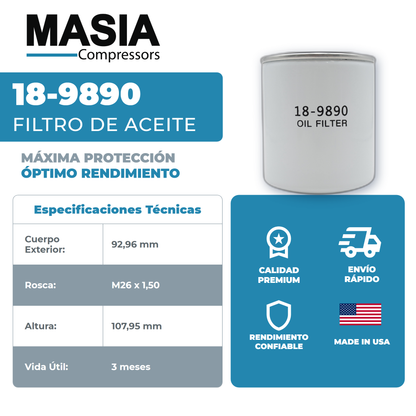 18-9890 Filtro de Aceite Keltec Technolab
