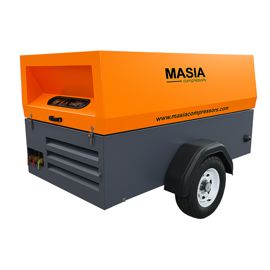 Compresor de Aire Portátil a Diesel Masia | 50 HP, 180 CFM.