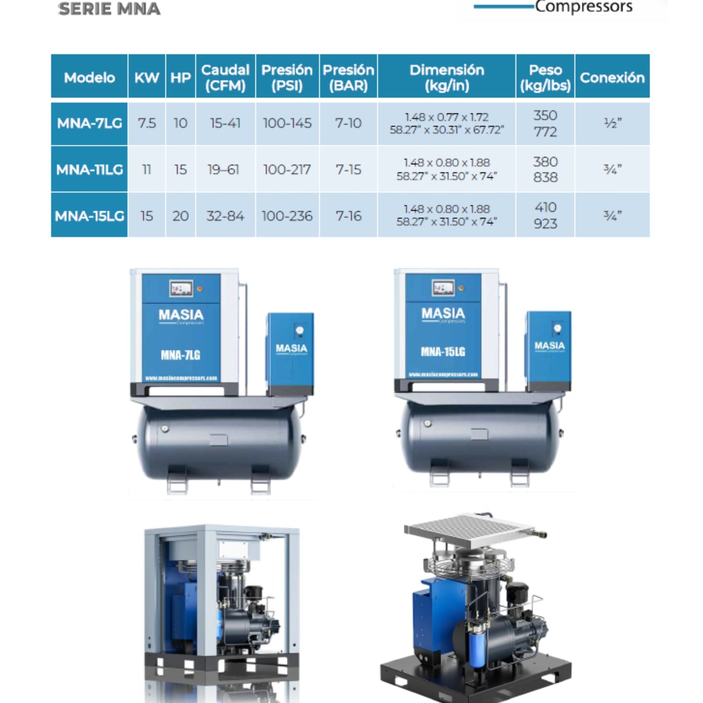 Compresor De Aire De Tornillo VSD de 10 HP