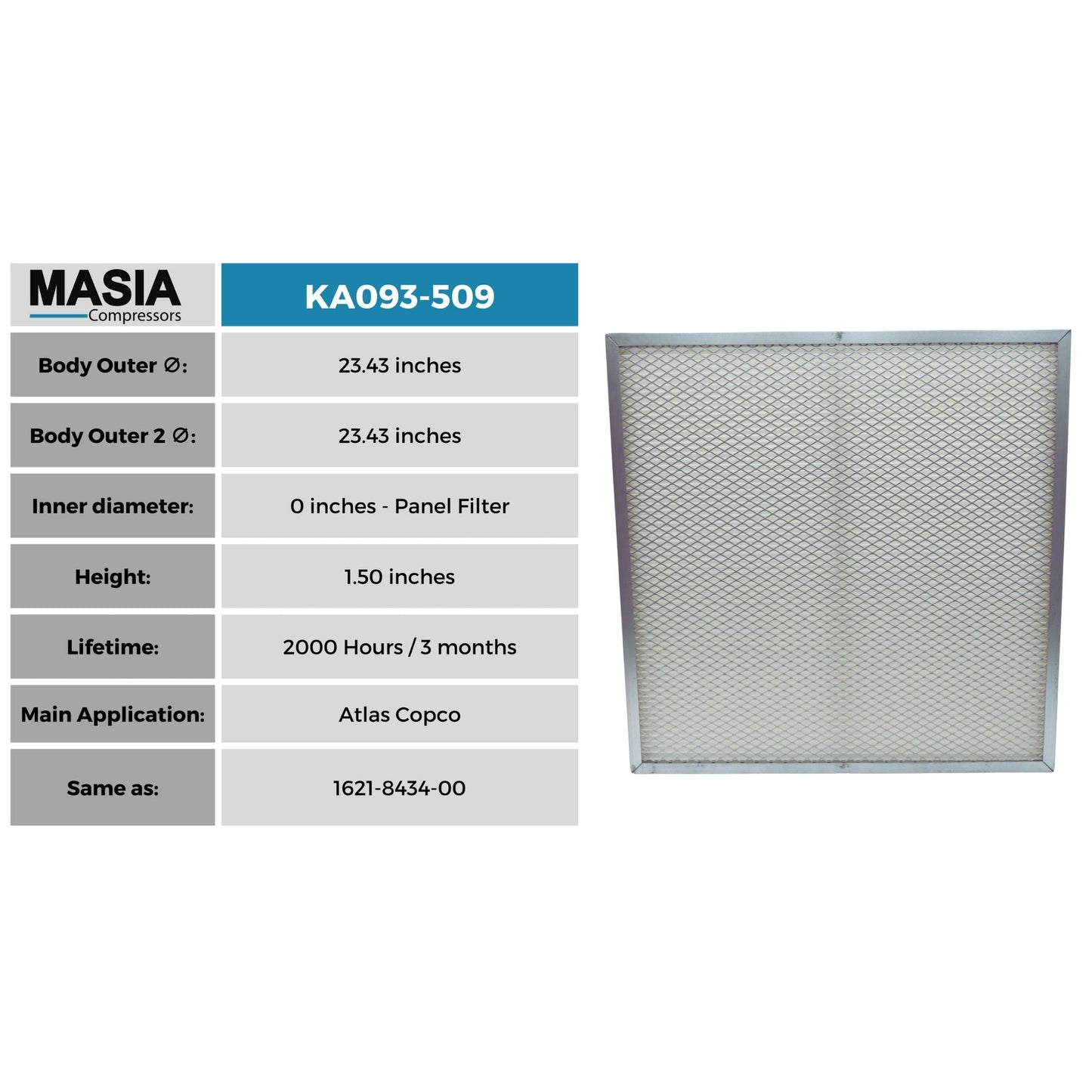 Panel Filtrante Ingersoll Rand 1X2876