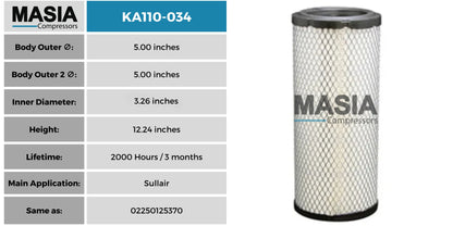 Filtro De Aire Fs Curtis 9610512-N0450-P