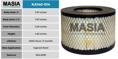 Filtro De Aire Ingersoll Rand 39449293