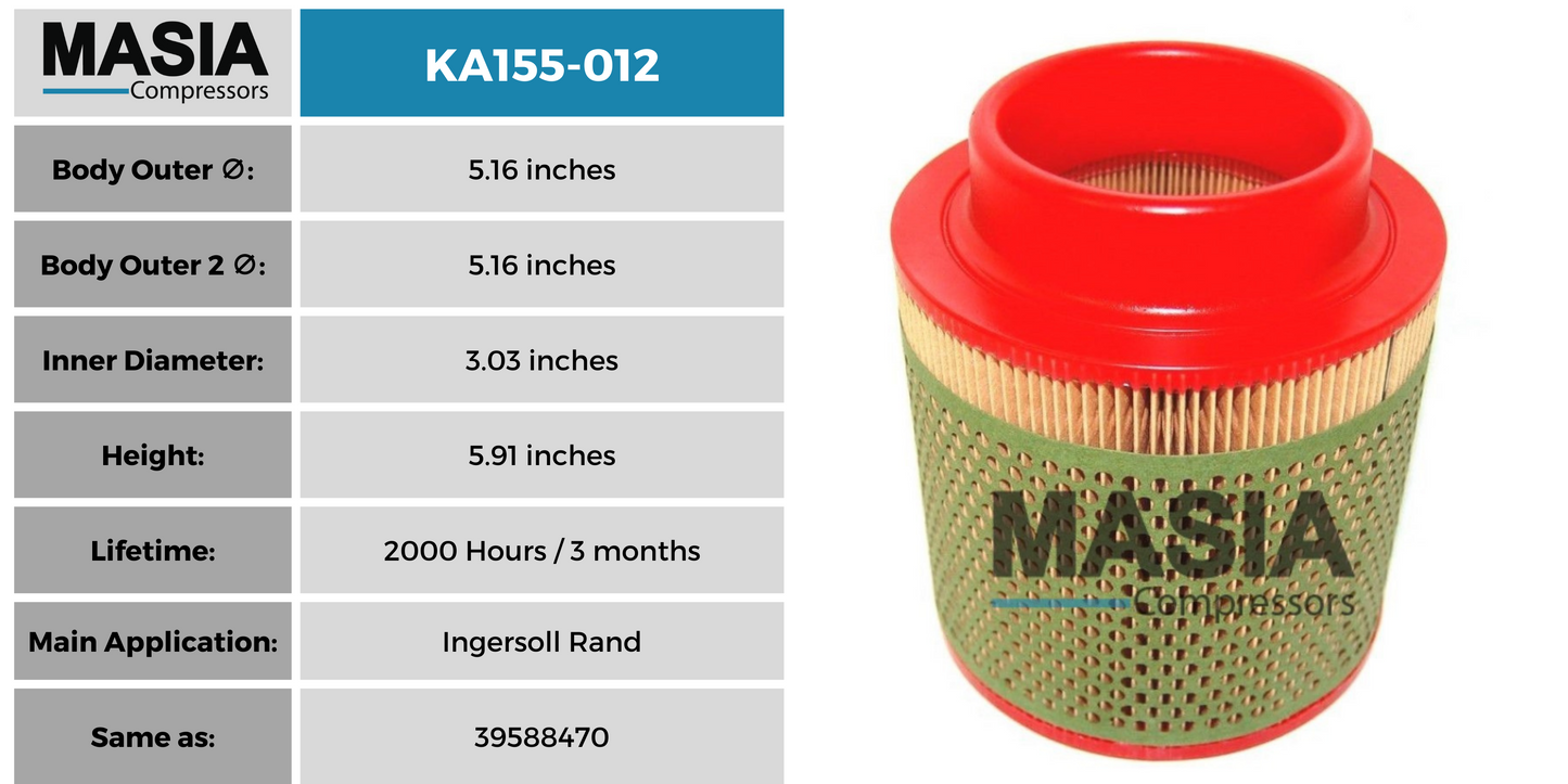 Filtro De Aire Ingersoll Rand 39582721