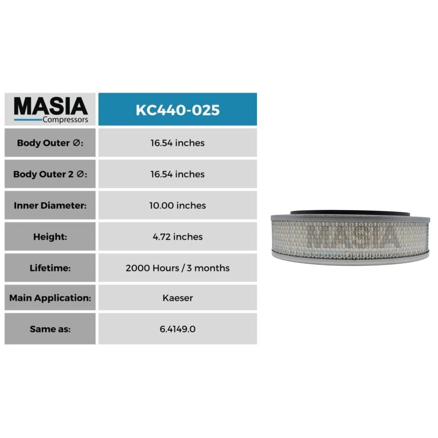 Filtro De Aire Kaeser 4E0301.0