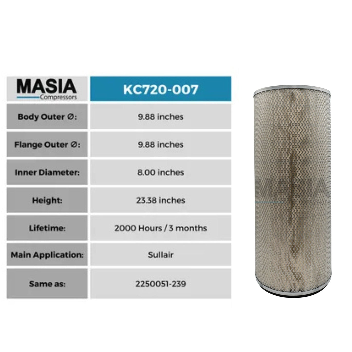 Filtro De Aire Compair C11158/1390