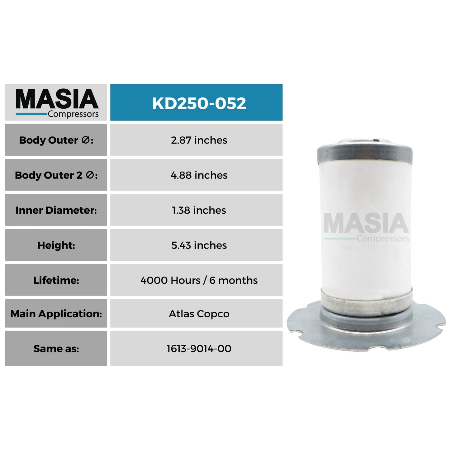 Filtro Separador Atlas Copco 1613-9014-00