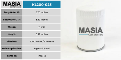 Filtro De Aceite Keltec Technolab KL200-025