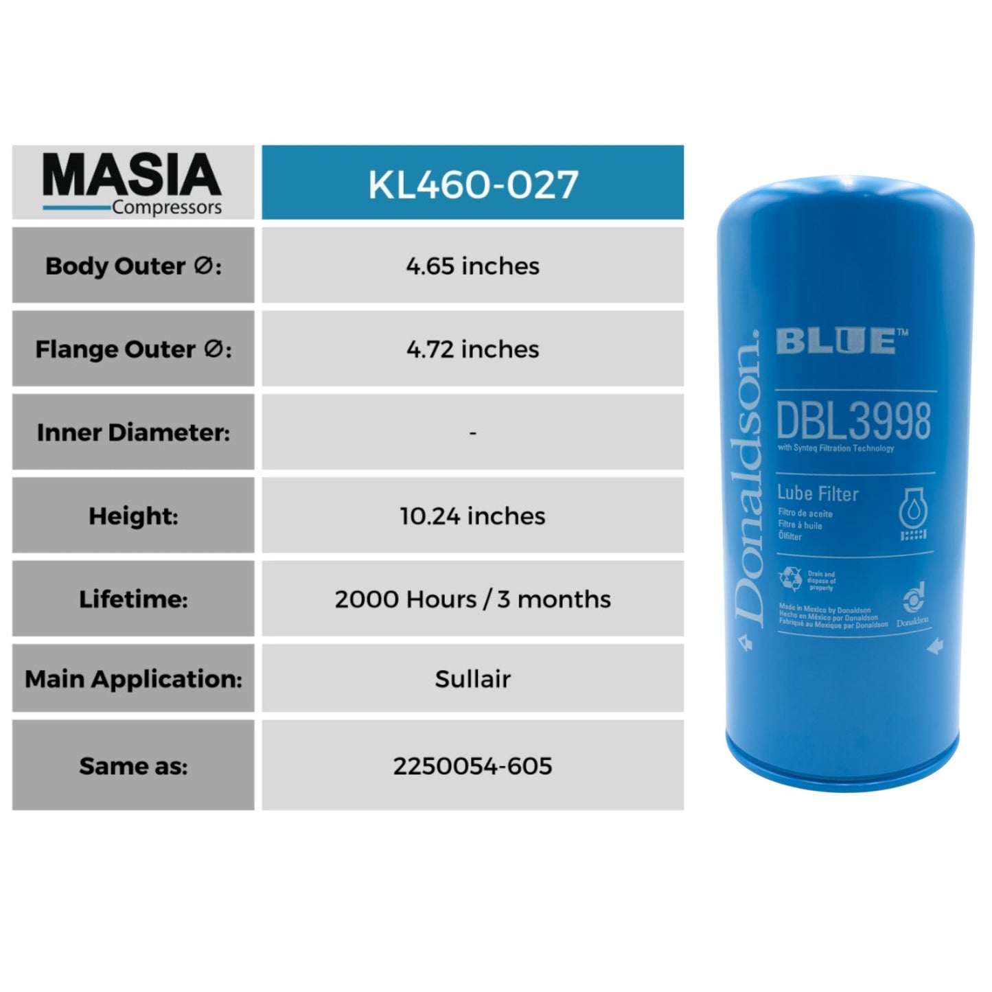 Filtro De Aceite Sullair 2250142-210