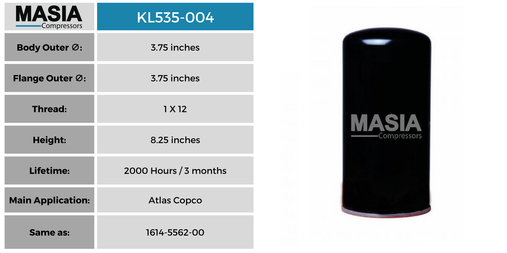 Filtro De Aceite Para Compresores Sullair 68221500