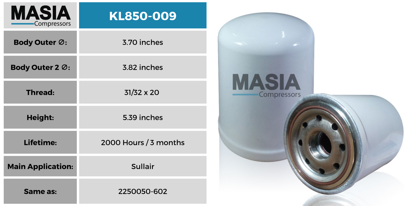 Filtro De Aceite Sullair 2250050-602