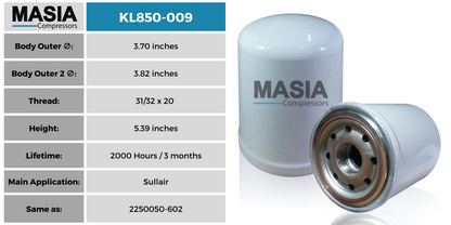 Filtro De Aceite Sullair 2250050-602