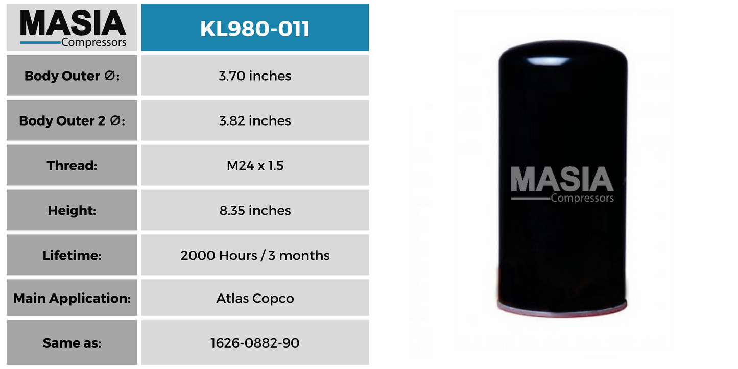 Filtro De Aceite Atlas Copco 2255-3002-43