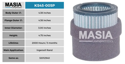 MS45-005P Filtro de Aire Masia Compressors
