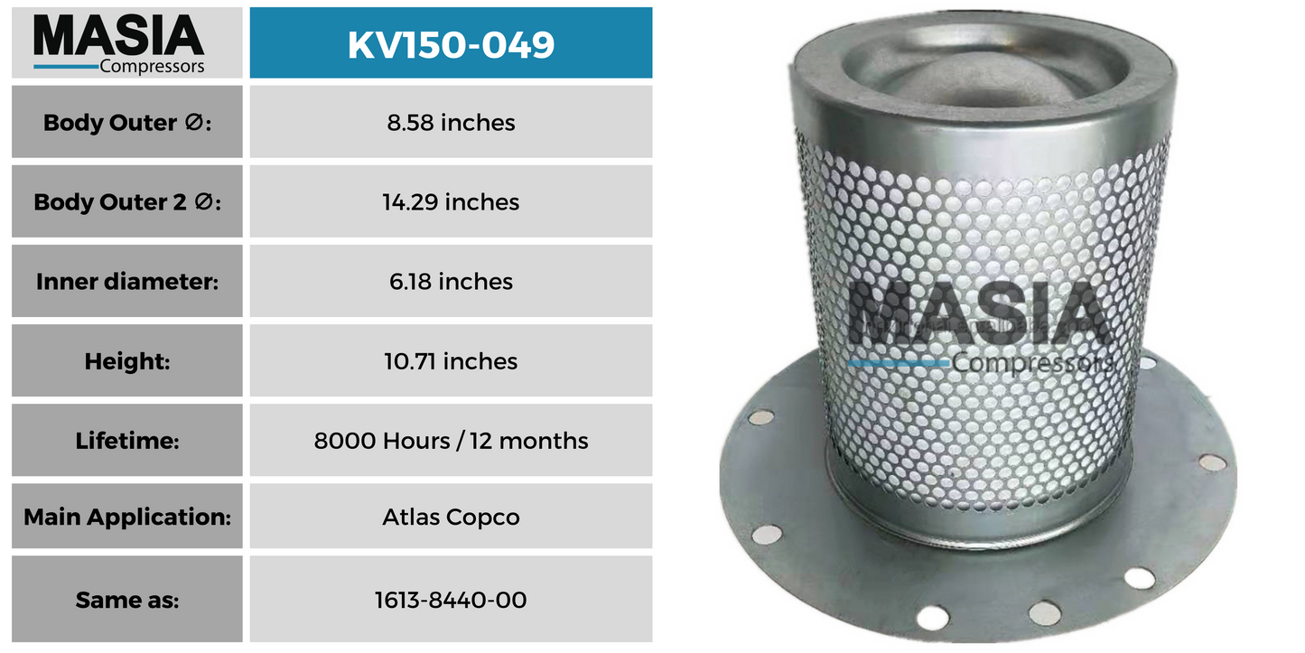 Filtro Separador Masia Compressors MV150-049