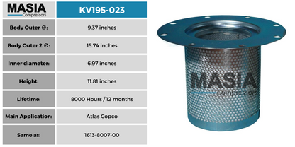 Filtro Separador Atlas Copco 1613-8007-00