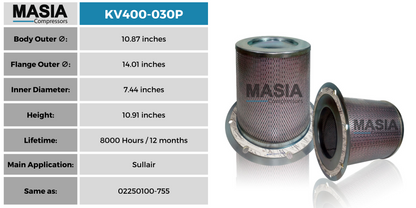 Filtro Separador Sullair 02250100-753