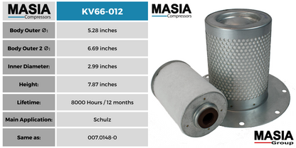 MV66-012 Filtro Separador Masia Compressors