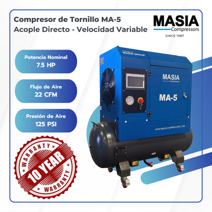 Compresor De Aire De Tornillo VSD de 7.5 HP