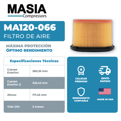 MA120-066 Filtro de Aire Masia Compressors