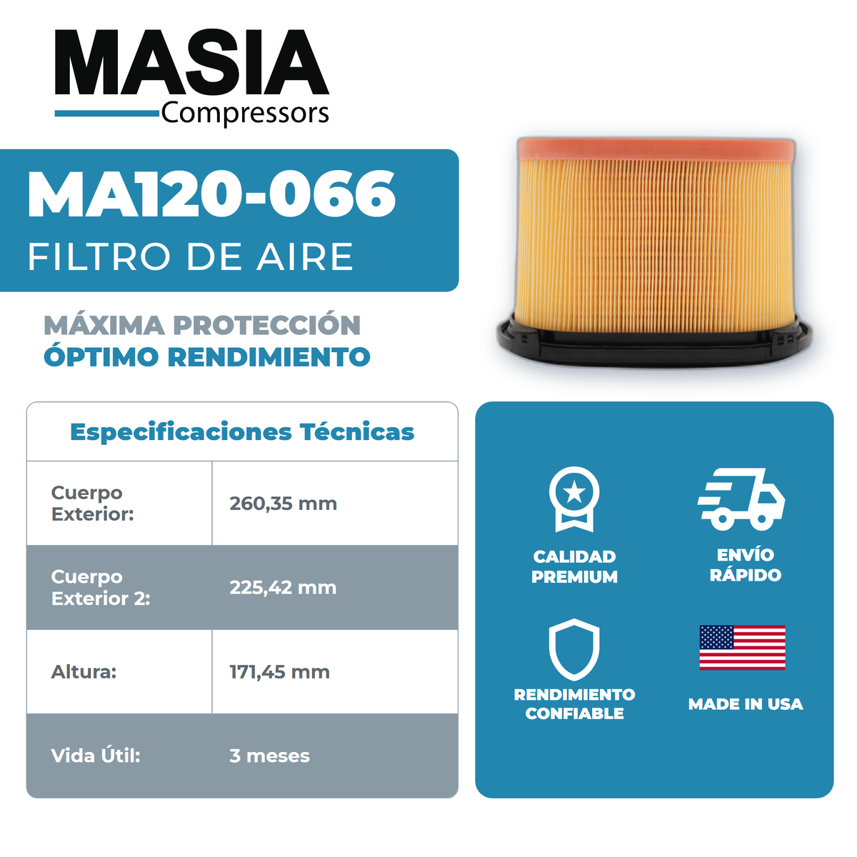 23676455 Filtro de Aire Compatible con Ingersoll Rand