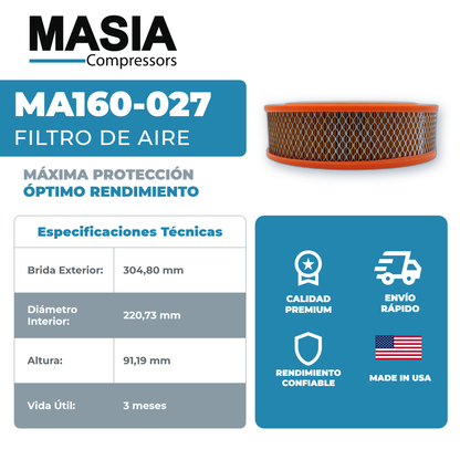 6.4143.0 Filtro de Aire Compatible con Kaeser