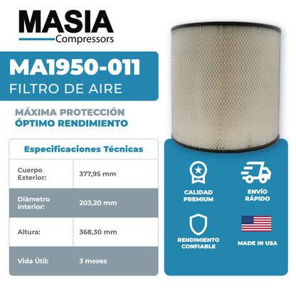 39903265 Filtro de Aire Compatible con Ingersoll Rand