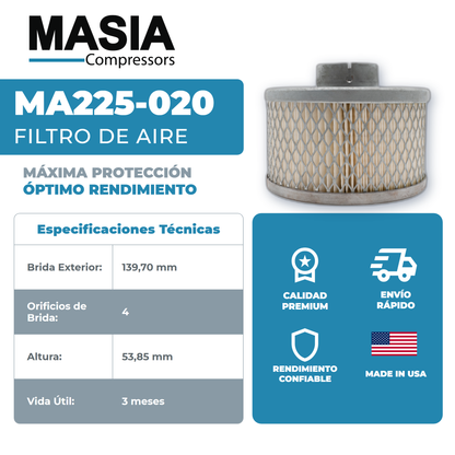 KA225-020 Filtro de Aire Keltec Technolab