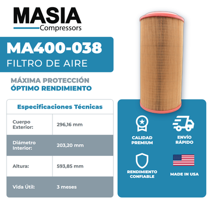 569003101 Filtro de Aire Compatible con Boge Kompressoren