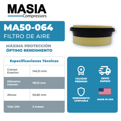 MA50-064 Filtro de Aire Masia Compressors