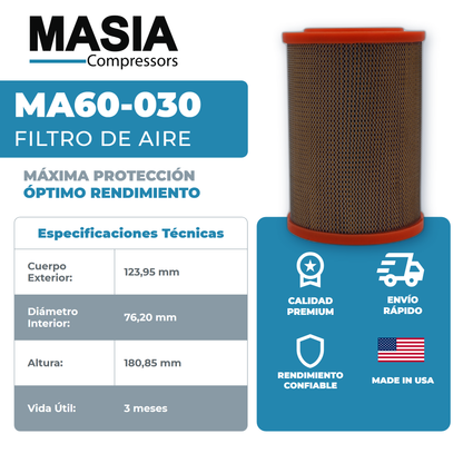 0.0077711 Filtro de Aire Compatible con Woodward Sales