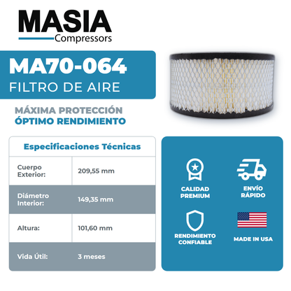 EFC81166609 Filtro de Aire Compatible con Gardner Denver
