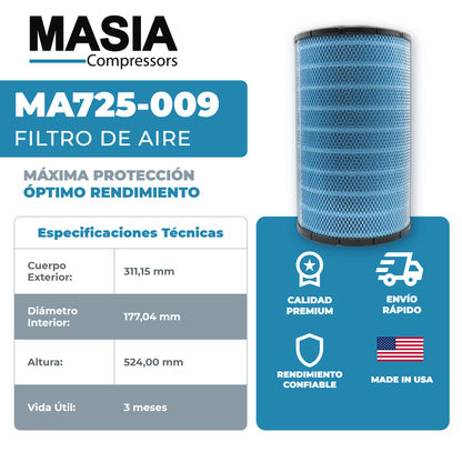 2013400450 Filtro de Aire Compatible con Quincy