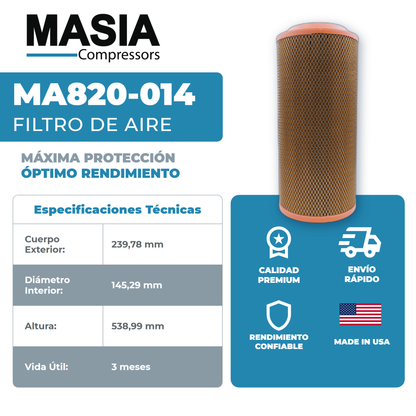 KA820-014 Filtro de Aire Keltec Technolab